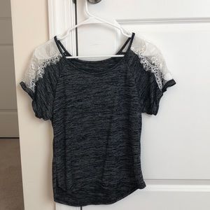 Grey Lace Tee
